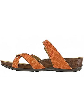 SAS Women's Shelly Toe Loop Slide Sandal in Weave Clementine (view 2)