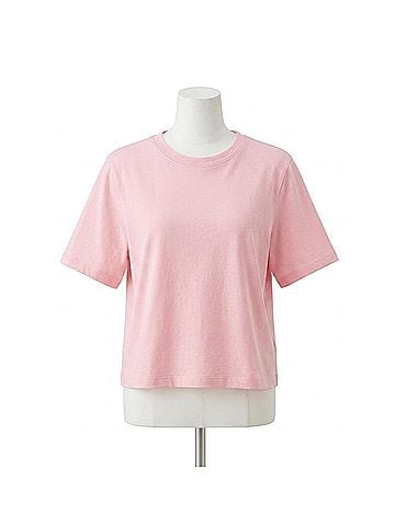 Michael Stars Kona Cotton Boxy Crew Top in Blush (view 1)