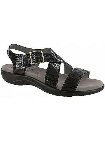 SAS Women's Laguna Cross Strap Sandal in Weave Nero (view 2)