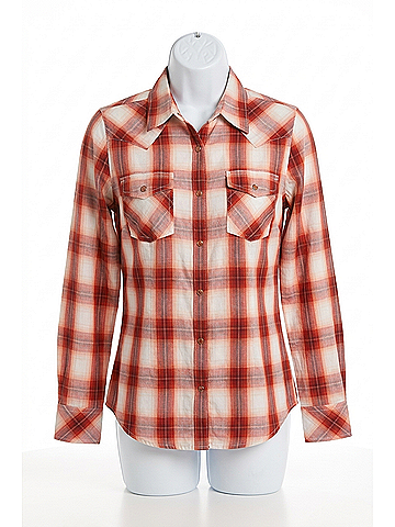 Ariat Women's Tulsa Long Sleeve Snap Shirt in Red Plaid (view 1)