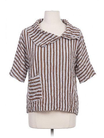 Habitat Crimped Crepe Stripe Pack It Pullover Top in Blue (view 1)