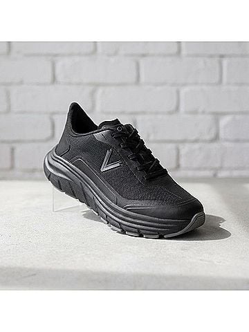 Vionic Women's Walk Max Stretch Lace Up Sneaker in Black Mesh (view 1)