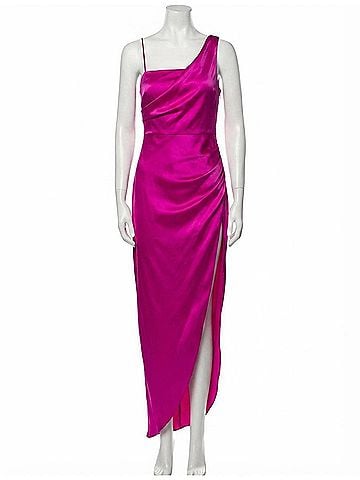 Amanda Uprichard Ravello Silk Gown in Hot Pink (view 1)
