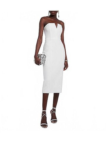 Veronica Beard Nabi Strapless Body Skimming Dress in Off White (view 2)