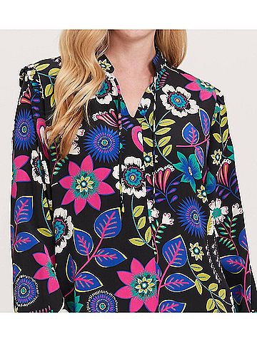 Tyler Boe Maggie Silk Floral Blouse in Multi (view 2)