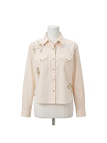 Ariat Asheville Embroidered Snap Shirt in Sea Salt (view 1)