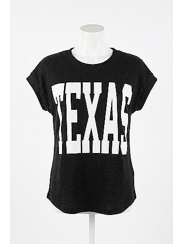 Blu Pepper Texas Ribbed Graphic Tee in Black (view 1)