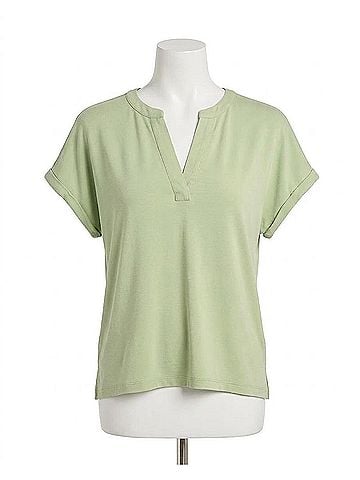 Tommy Bahama Kauai Split-Neck T-Shirt in Extra Light Margarita (view 1)