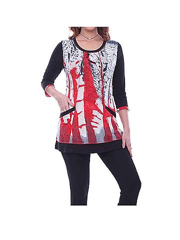 Parsley & Sage Barbara Pocket Panel Tunic in Multi (view 2)