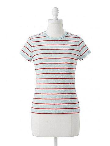 Lilla P Striped Short Sleeve Tee in Seabreeze Stripe (view 1)