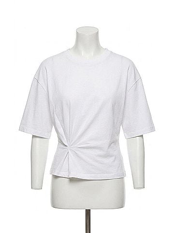Michael Stars Zinnia Tokyo Jersey Side Pleated Tee in White (view 1)