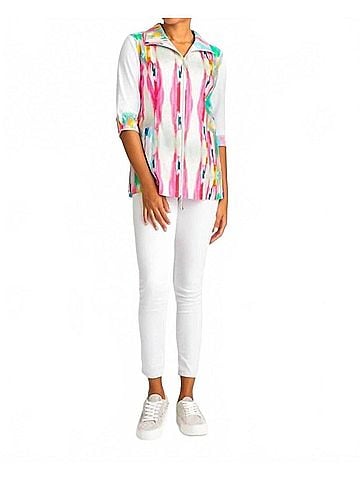 Berek Vertical Vest Colorful Rainbow Pastel Blouse in Multi (view 2)