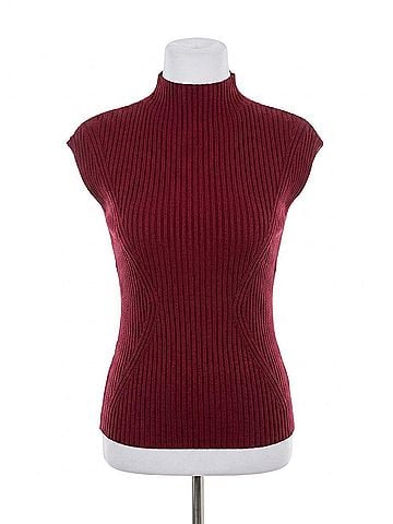 Iris Setlakwe Women's Cheminee Rib Top in Cherry Red (view 1)