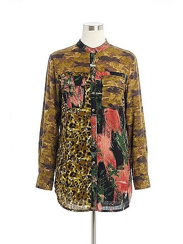 Adore Faux Leopard Button Front Shirt in Camouflage (view 1)