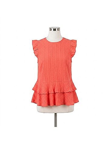 THML Ruffle Tie Back Top in Coral (view 1)