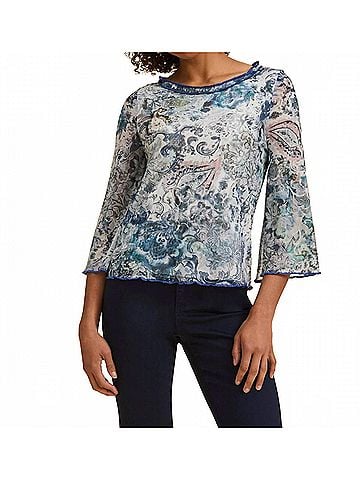 FDJ Stefanie Bell Sleeve Boat Neck Top in Neutral (view 2)