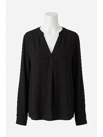 Bobi Cuffed Sleeve Tunic in Black (view 1)