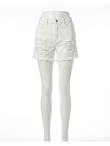 Billabong Destroyed Mom Fit Long Short in Salt Crystal (view 1)