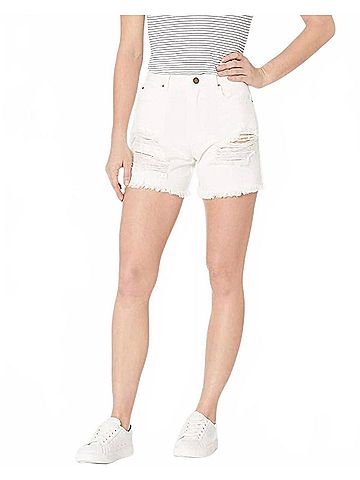 Billabong Destroyed Mom Fit Long Short in Salt Crystal (view 2)