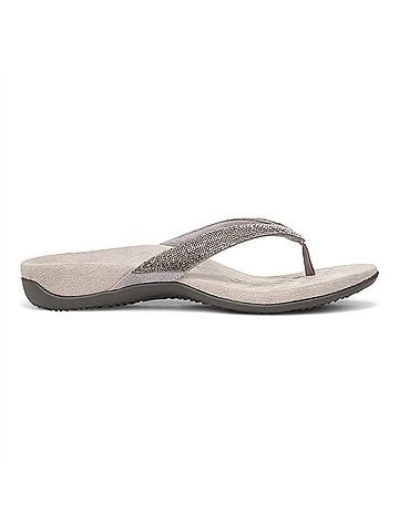 Vionic Women's Dillon Shine Toe Post Sandal in Stormy Grey (view 2)