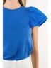 THML Solid Blue Flutter Top in Blue Breeze Size M - photo 4