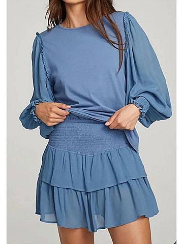 Chaser Clyde Blouse in Vintage Blue (view 2)
