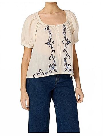 Cleobella Women's Adeline Blouse in Ivory Multi (view 2)
