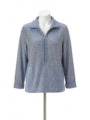 Habitat Pasadena Stripe Sierra Top in Marine (view 1)