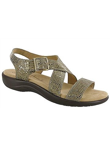 SAS Women's Laguna Cross Strap Sandal in Olive Gold (view 2)