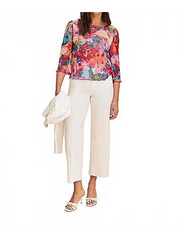 FDJ Stefanie Bell Sleeve Boat Neck Top in Multi (view 2)