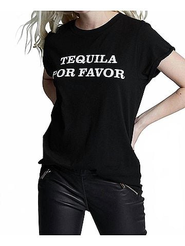 Recycled Karma Tequila Por Favor Tee in Black (view 2)