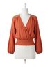 Hem & Thread Solid Orange Embroidered Top in Rust Size M - photo 1