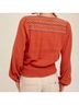 Hem & Thread Solid Orange Embroidered Top in Rust Size M - photo 4