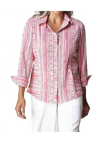 Habitat Side Stripe Top in Coral (view 2)