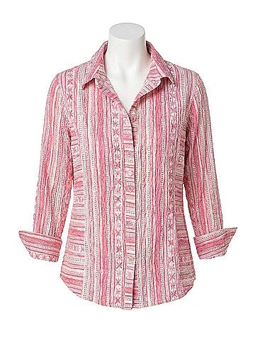 Habitat Side Stripe Top in Coral (view 1)