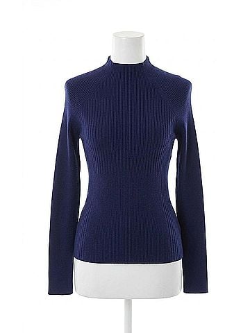 525 America Haley Rib Mockneck Pullover in Indigo (view 1)