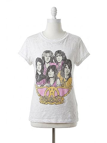 Recycled Karma Aerosmith Let Rock Rule Tee in White (view 1)