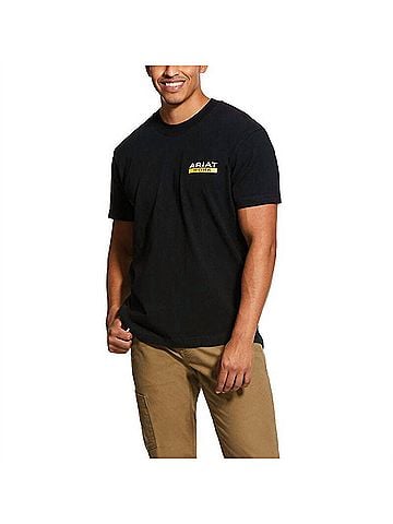 Ariat Rebar Cotton Strong Roughneck Graphic Work Tee in Black (view 2)