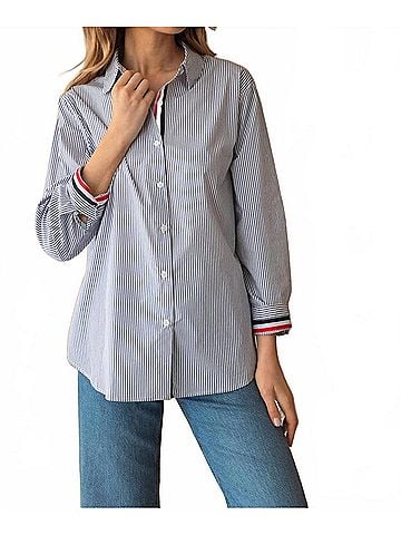 Joh Saint-Germain Pinstripe Shirt in Blue (view 2)