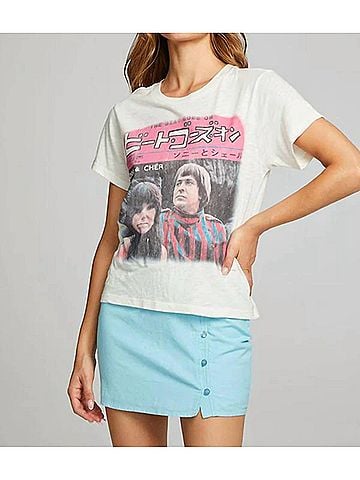 Chaser Sonny &amp; Cher Beat Goes On Tee in Coconut Milk (view 2)