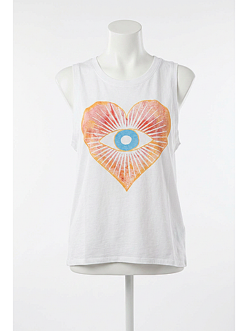 Chaser Rpet Vintage Jersey Slit Back Third Eye Tank in Cw9007-Cha6863-Wht (view 1)