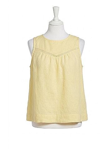 Bella Dahl Sleeveless Trimmed Yoke Seam Top in Lemon Drop (view 1)