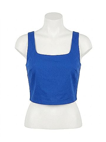 Sugarlips Epsie Smocked Crop Top in Cobalt (view 1)