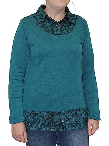 Parsley & Sage Lucy Reversible Layered Top in Teal (view 2)