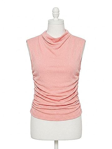 FDJ Rushed Cap Sleeve Top in Coral (view 1)