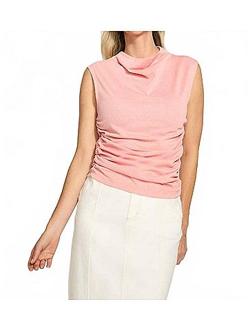 FDJ Rushed Cap Sleeve Top in Coral (view 2)