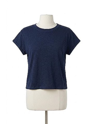 Michael Stars Grayson Supima Slub Crop Crew Tee in Nocturnal (view 1)