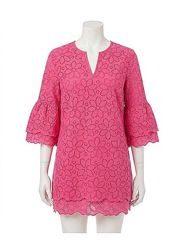 Tyler Boe Christa Eyelet Tunic Top in Cabaret (view 1)