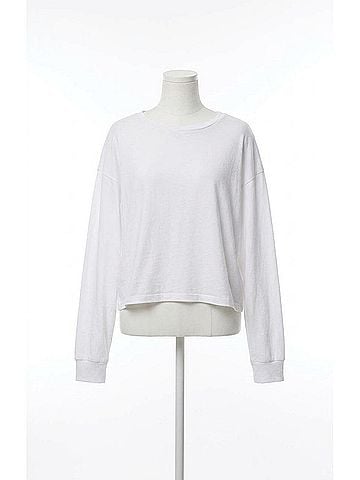 American Vintage Women's Apoly Long Sleeve T-Shirt in Blanc (view 1)