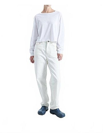 American Vintage Women's Apoly Long Sleeve T-Shirt in Blanc (view 2)